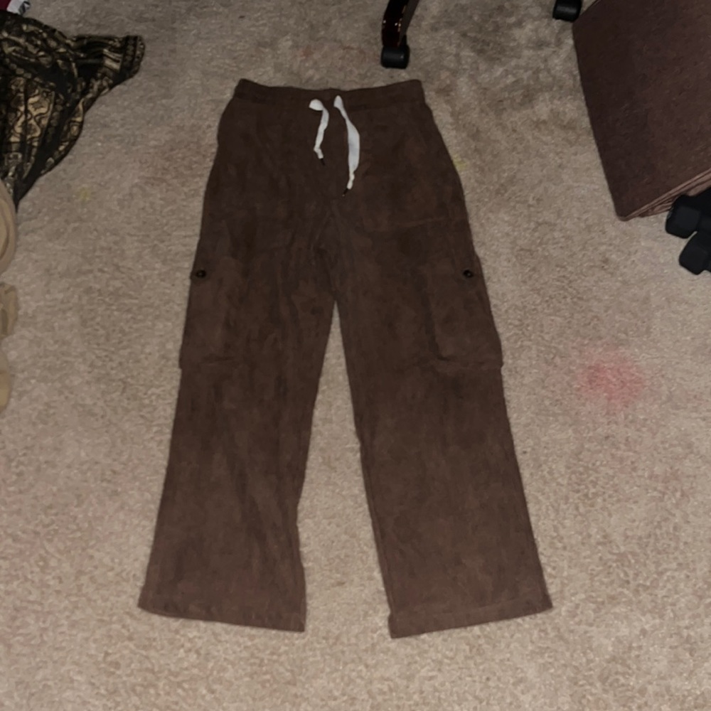 brown baggy cargo corduroy pants